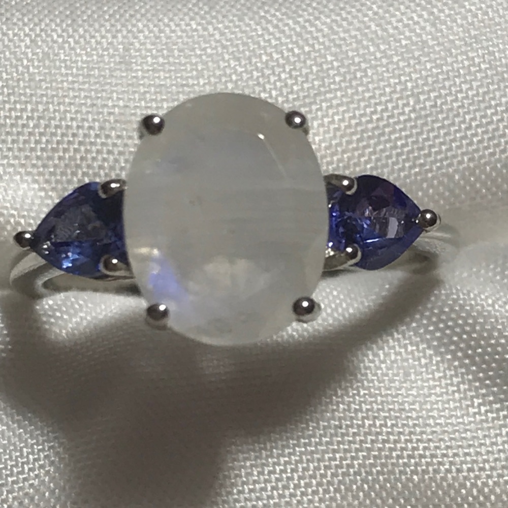 Genuine Tanzanite & Moonstone Ring